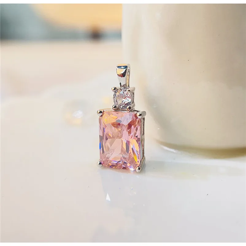 CC Pendants For Women No Chain Rectangle Necklace Pandent Pink Yellow White Color Wedding Fine Jewelry CCN289