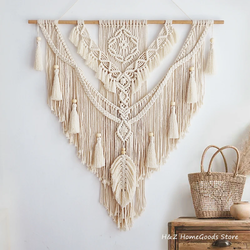 Nordic Böhmischen Macrame Wand Hängen Quaste Boho Tapisserie Hand-Woven Für Wohnkultur Wohnzimmer Schlafzimmer Zimmer Haus Dekoration