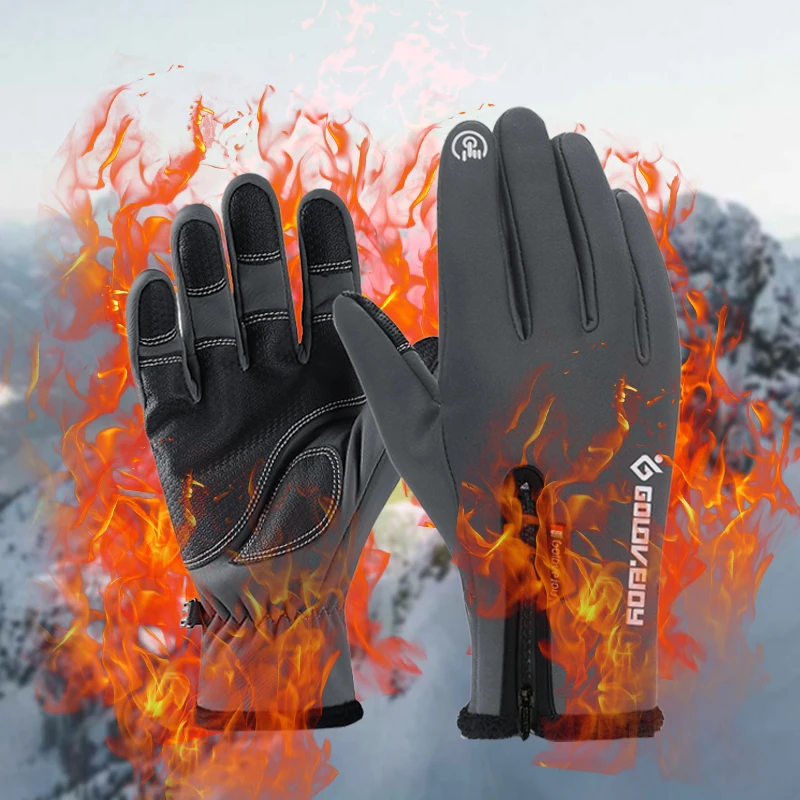 

Winter Outdoor Riding Touch Screen Gloves Waterproof Warm Windproof And Fleece Biking, camping and mountaineering Ski Gloves