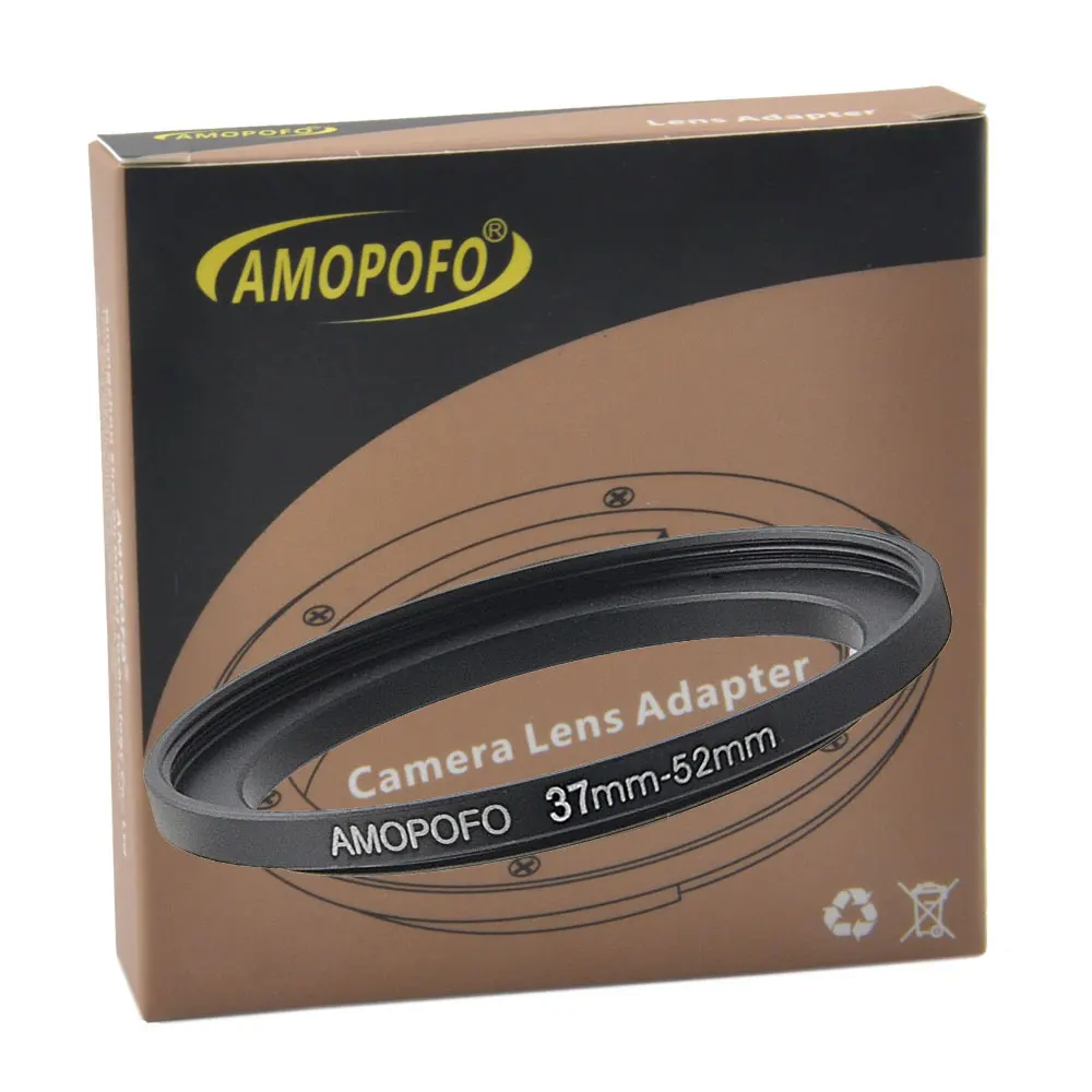 Adaptador de filtro de anillo de aumento Universal de 37-52mm /37mm a 52mm para UV,ND,CPL, adaptador de anillo de aumento de Metal