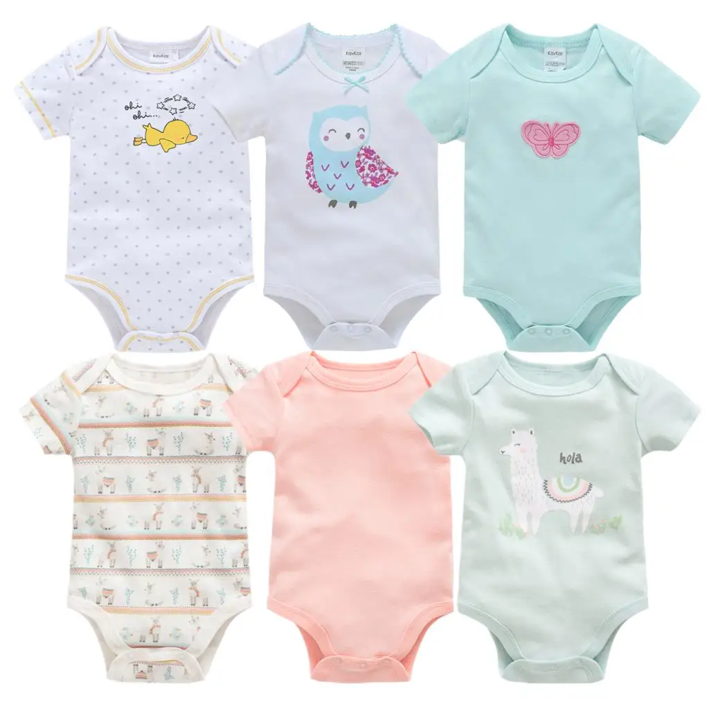 

Roupas de bebe 2021 6PCS Newborn Baby Boy Bodysuits Summer 0-12M Unisex Infant Girl Onesies 100%Cotton Unicorn Baby Boy Clothes