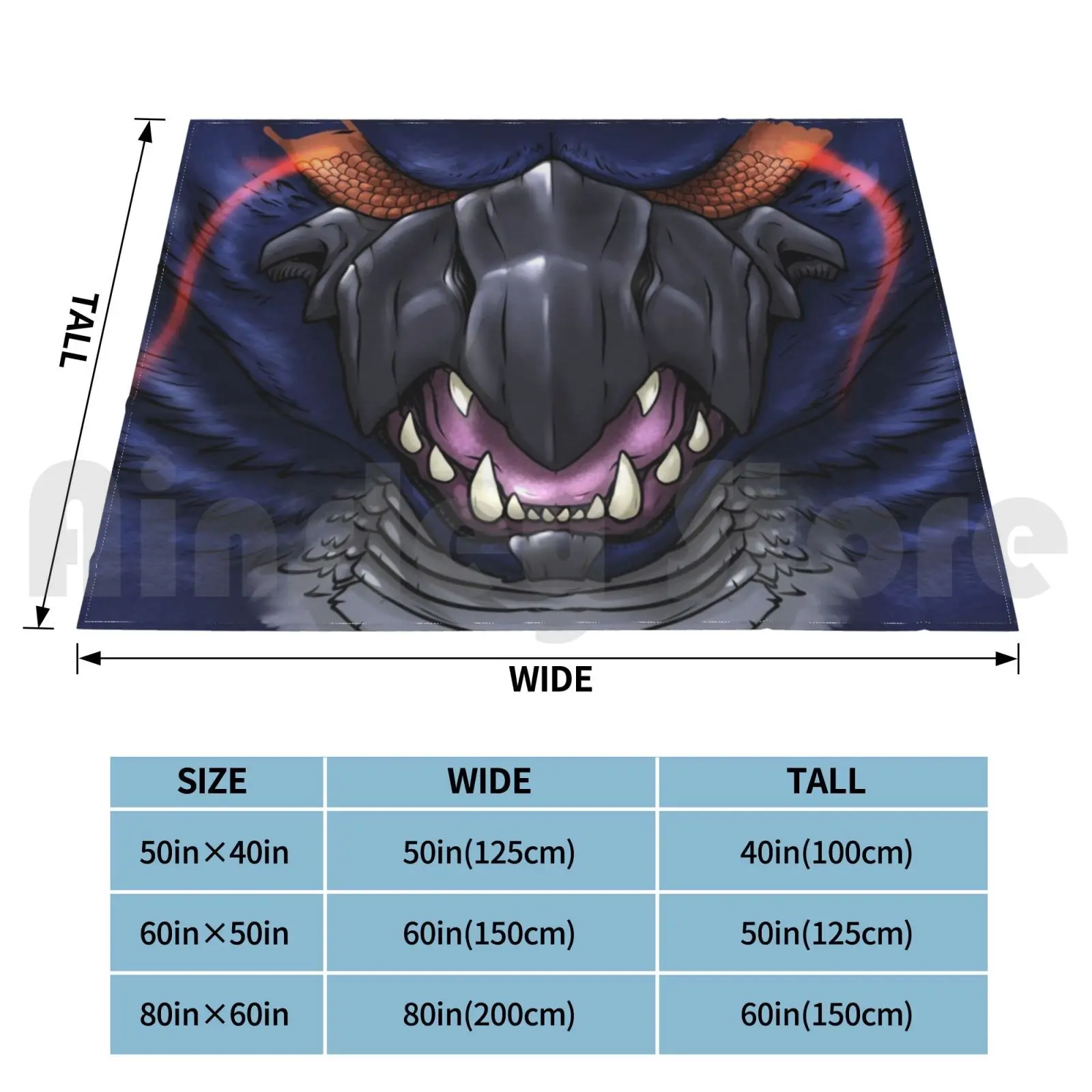 Nargacuga ( Monster Hunter World ) Blanket Fashion Custom 2610 Flying Wyvern Nargacuga Monster