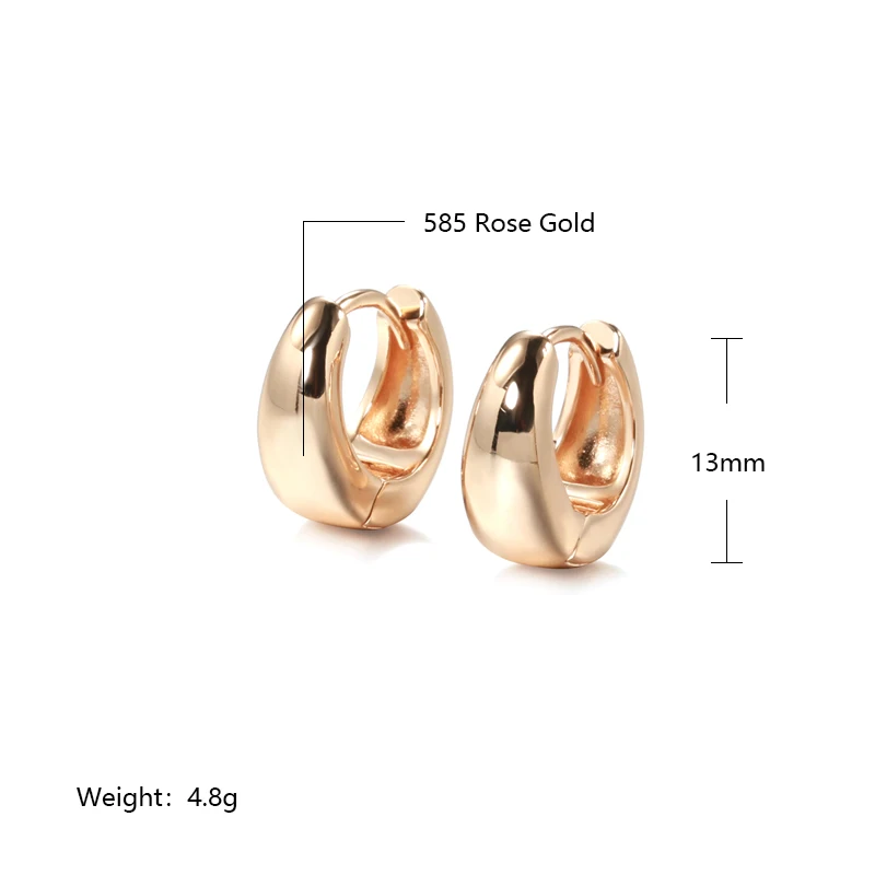 Kinel Hot Fashion Glossy Dangle Earrings 585 Rose Gold Simple Earrings For Women High Quality Daily Fine Jewelry