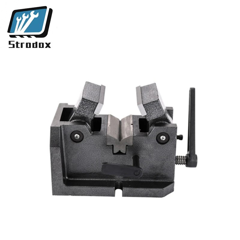 V-Shaped Vise จมูกแบนคีมหนีบศูนย์ทรงกระบอก Vise Bench Vise Heavy Duty เครื่อง Precision Vise