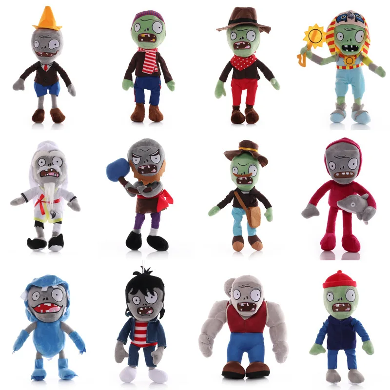 

12pcs/lot 30cm Plants vs Zombies Stuffed Plush Toys PVZ Gargantuar Hats Zombie Plush Soft Toy Doll for Children Kids Toys Gifts