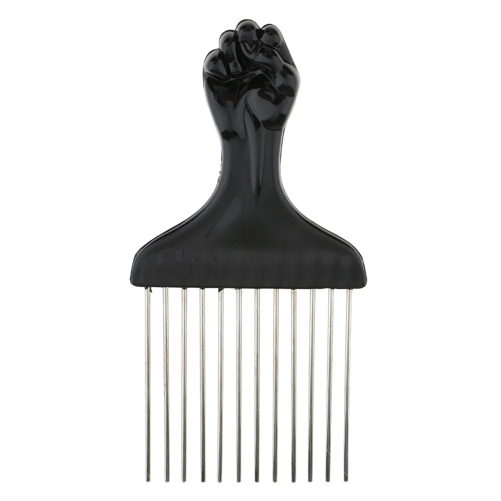 Afro Comb Metal African Hair Pik Hair Comb for Hairdressing Styling Tool 1Pcs