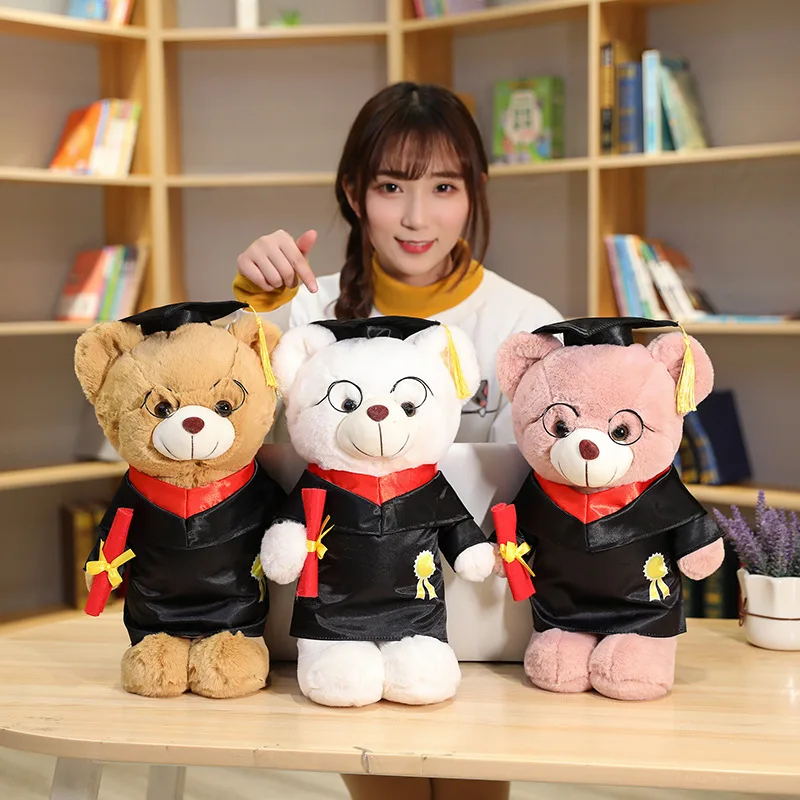 

Hot New Cute Standing Dr. Bear Plush Toy Stuffed Soft Kawaii Teddy Bear Doll Home Decor Graduation Gifts for Kids Children Girls