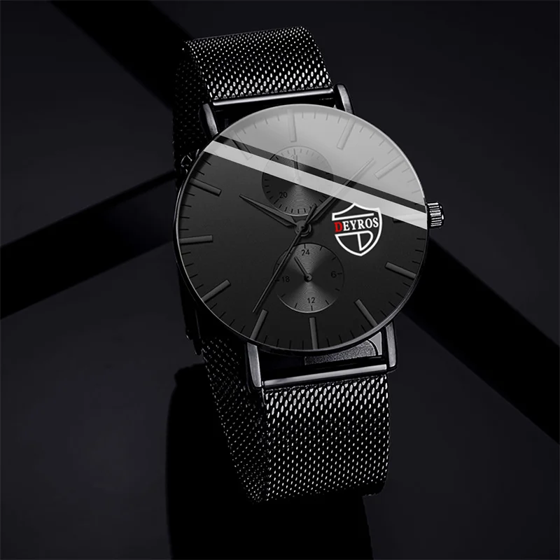 reloj hombre 2023 Mens Fashion Ultra-thin Watches Men Business Casual Stainless Steel Mesh Belt Quartz Watch relogio masculino