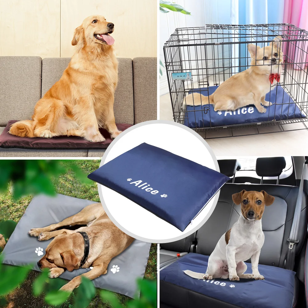 Custom Pet Mat Waterproof Dog Cat Bed Cushion Mattress Personalized Name Pet Sofa Sleeping Mat for Small Medium Large Dogs Cats