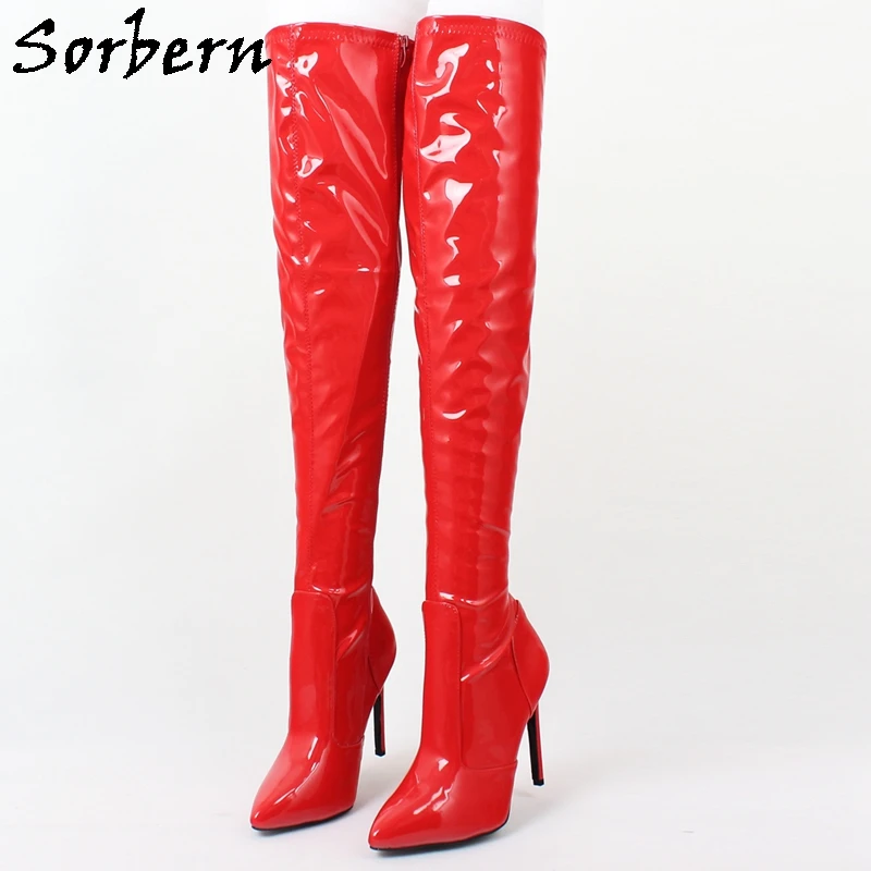 Sorbern Custom Women Designer Boot Crotch Thigh High Large Sizes Boots For Womens Super Thin High Heels Size 11 Drag Queen Shoes