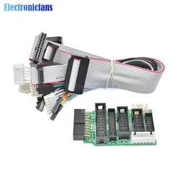 Emulator V8 Adapter Converter for J-Link with 8PCS 4 Pin 6 Pin 10 Pin 20 Pin Grey Flat Ribbon Data Cable Dupont Wire