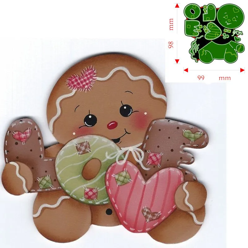 Matryce do cięcia metalu Gingerbread Man papier do scrapbookingu karty dekoracyjne Craft tłoczenie