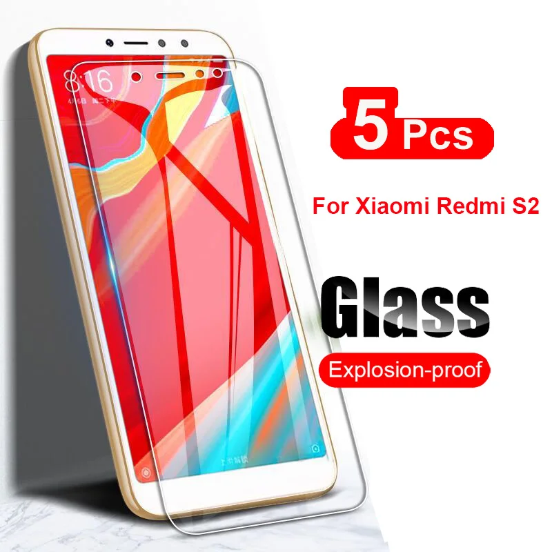 5Pcs Tempered Glass For Xiaomi Redmi S2 Screen Protector Film For Xiaomi Redmi S2 ShockProof Glass Guard 9H Ultra Clear