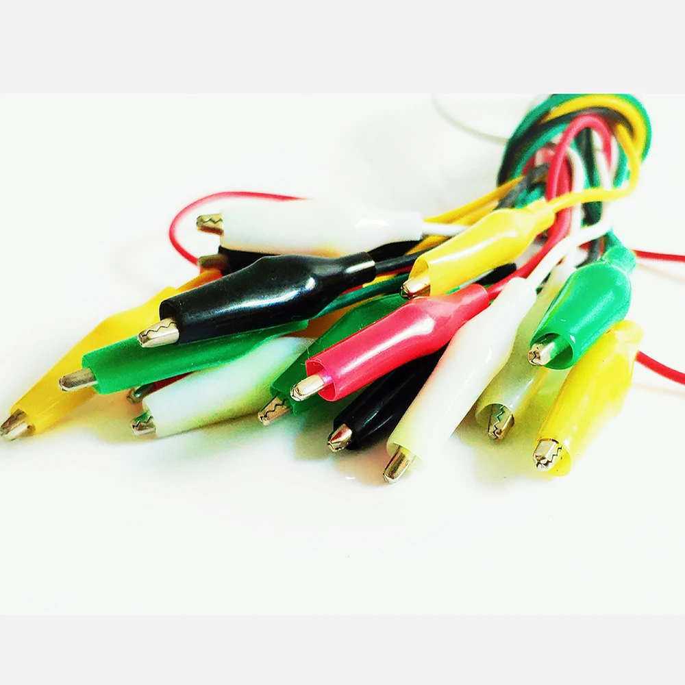 10pcs Alligator Clips Electrical Test Leads Clip Roach Clip Jumper Wire and Car Battery Clamps Double-ended Crocodile Power Clip