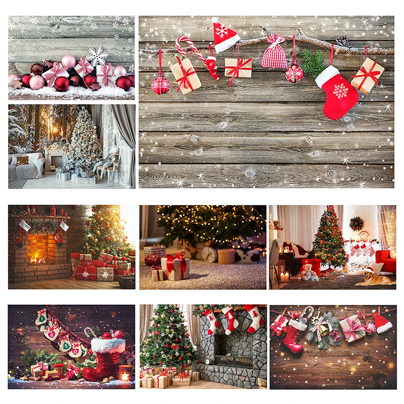 Christmas Party Decor Backdrop Non-woven Snowman Gift Baby Family Portrait Background for Photography Photo Studio Photozone