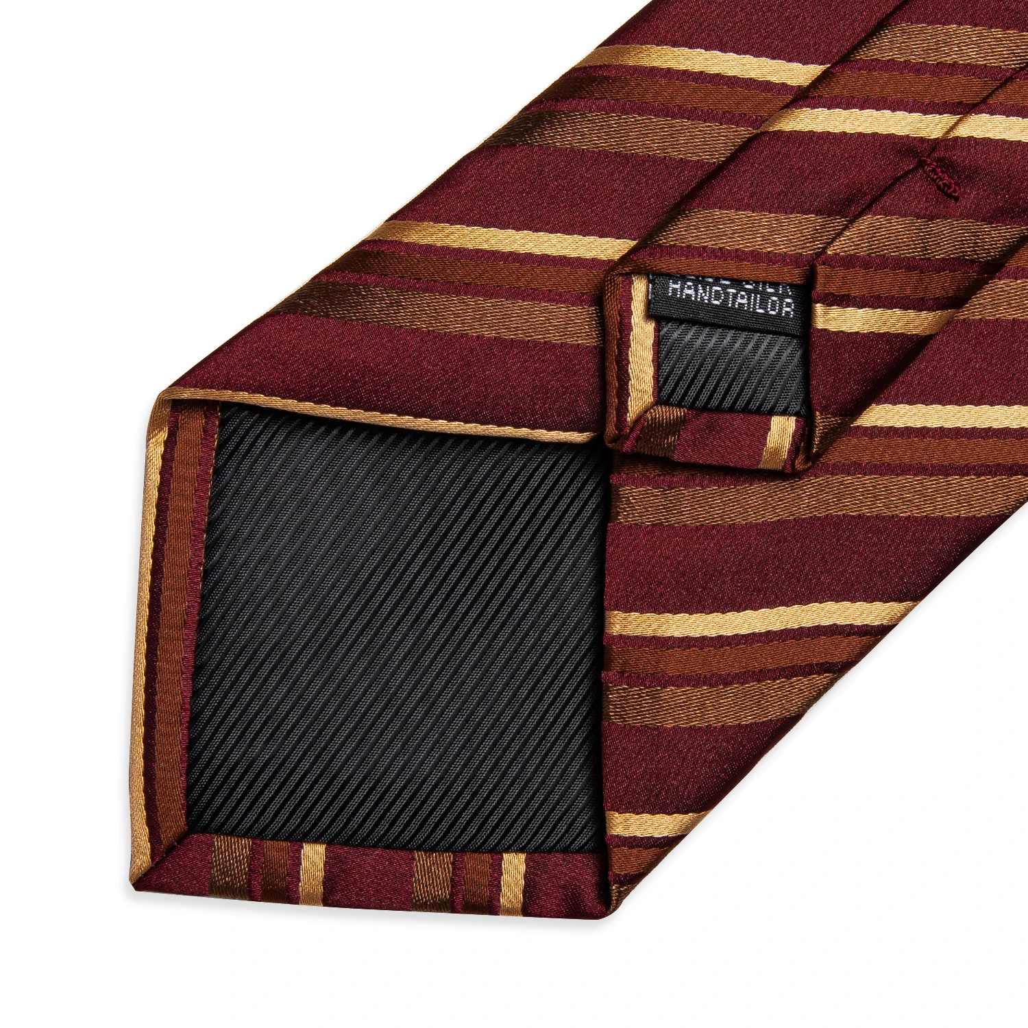 Gold Striped Red herren Krawatten Business Hochzeit Hals Binden Tasche Platz Manschettenknöpfe Krawatte Ring Geschenk der Männer Gravata DiBanGu – Detail 15