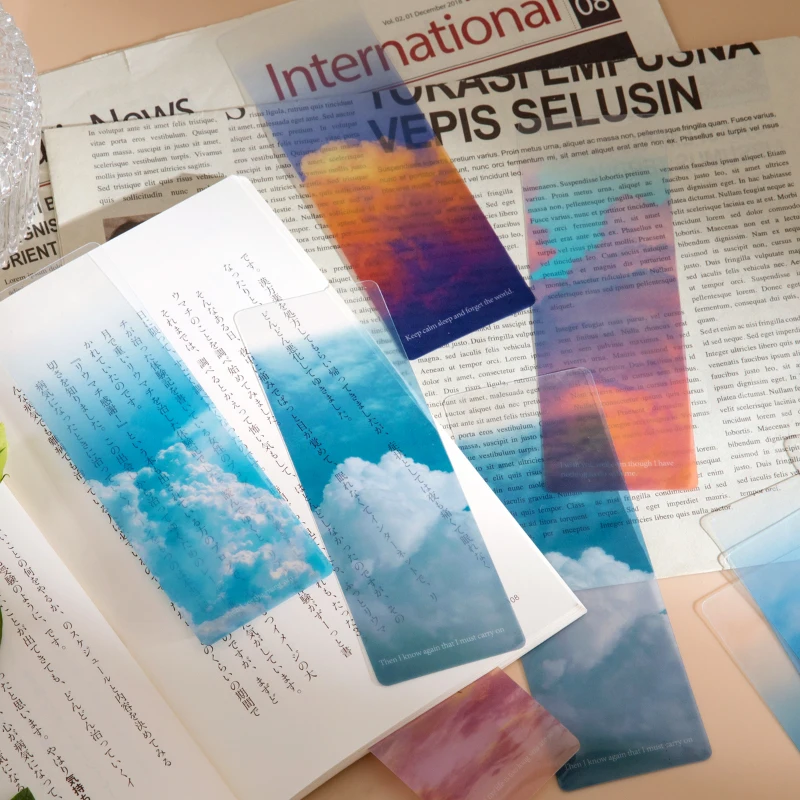 5PCS/Set Seasons Group PVC Bookmarks  Ins Style Book Page Marker Gifts For Friends