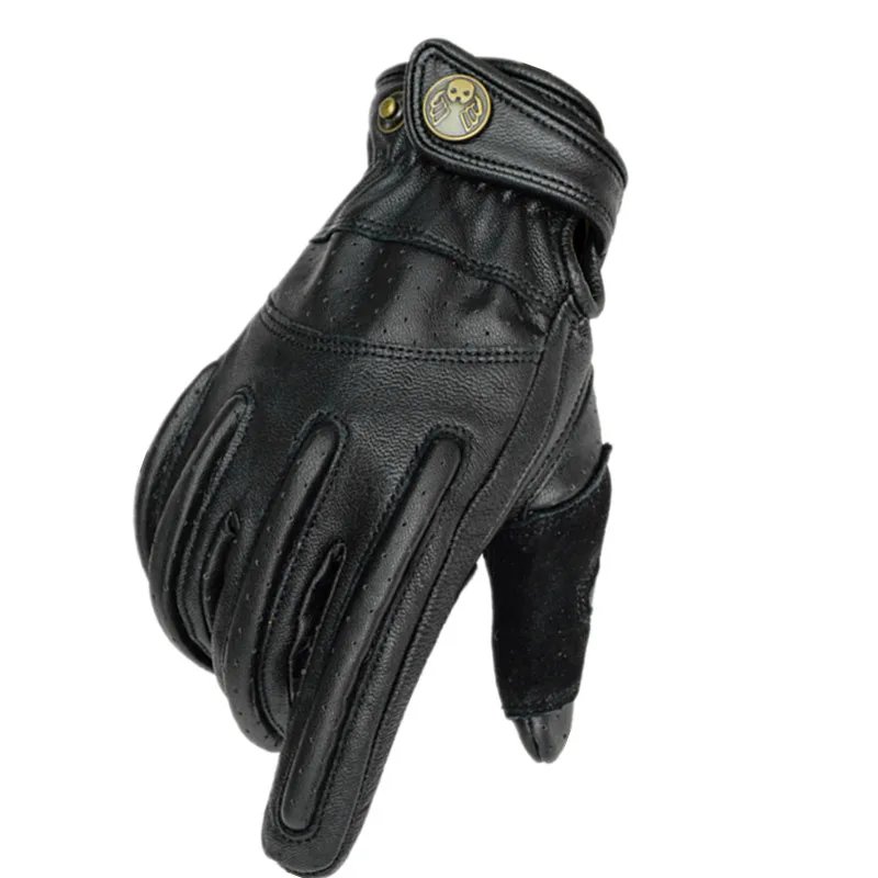 Free shipping Leather Motorcycle Gloves Safe Comfortable Touch Screen Motorbike Gloves Men\'s Outdoor Road Riding Moto Gloves