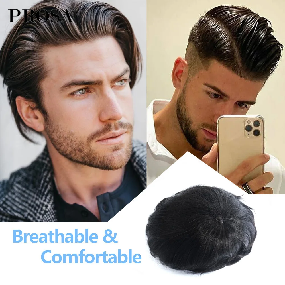 10x8 Polegada 0.03mm fino v-looped plutônio masculino toupee masculino pele super fina peruca natural homem sistema de cabelo para homens moda masculino hairpiece