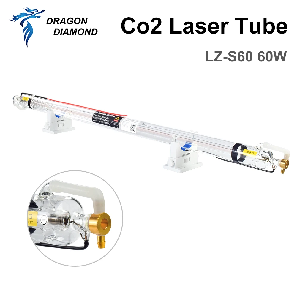 GON DIAMOND-Tube laser CO2 60W, tuyau en verre à tête métallique pour machine laser CO2, longueur 1250mm, diamètre 55mm