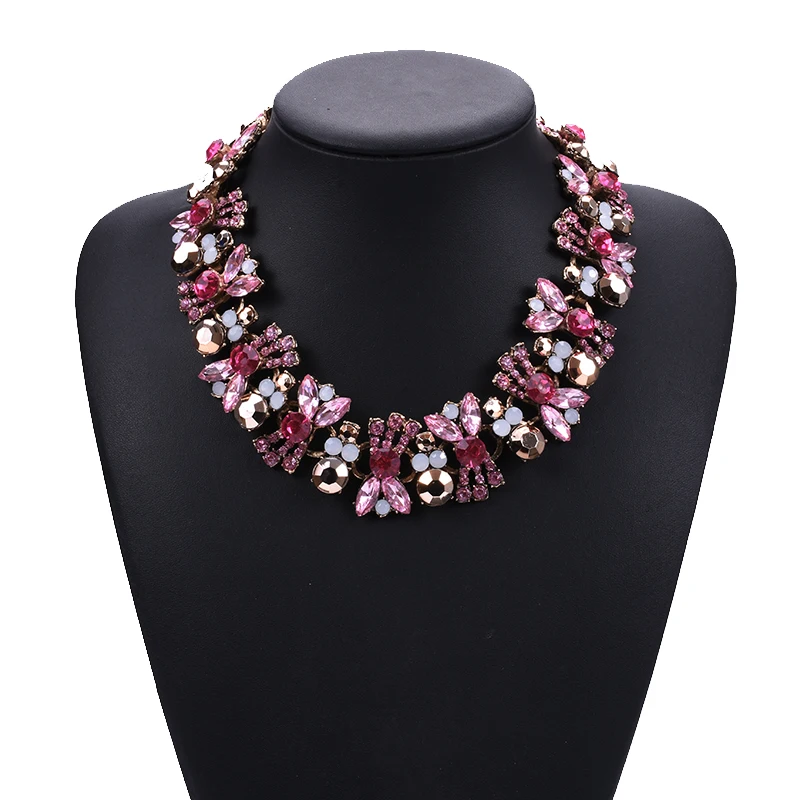 2024 New Trendy Crystal Statement Large Collar Chokers Necklaces For Women Bohemian Ethnic Necklace Female Wedding Jewelry