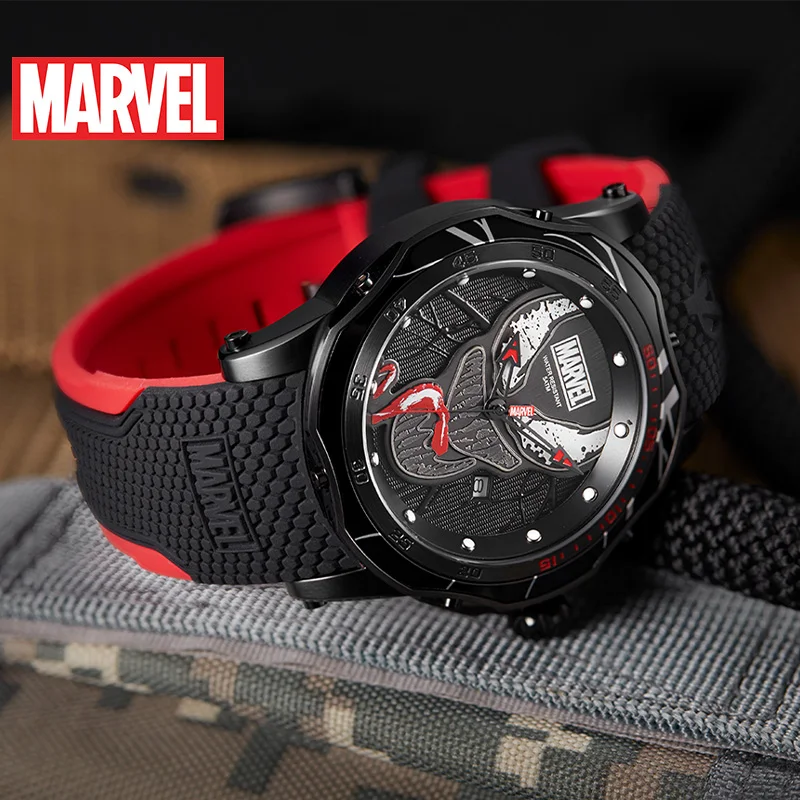 Marvel ufficiale autorizzato originale Disney Avengers VENOM orologio al quarzo impermeabile da uomo orologi da polso cinturino in silicone maschile di lusso