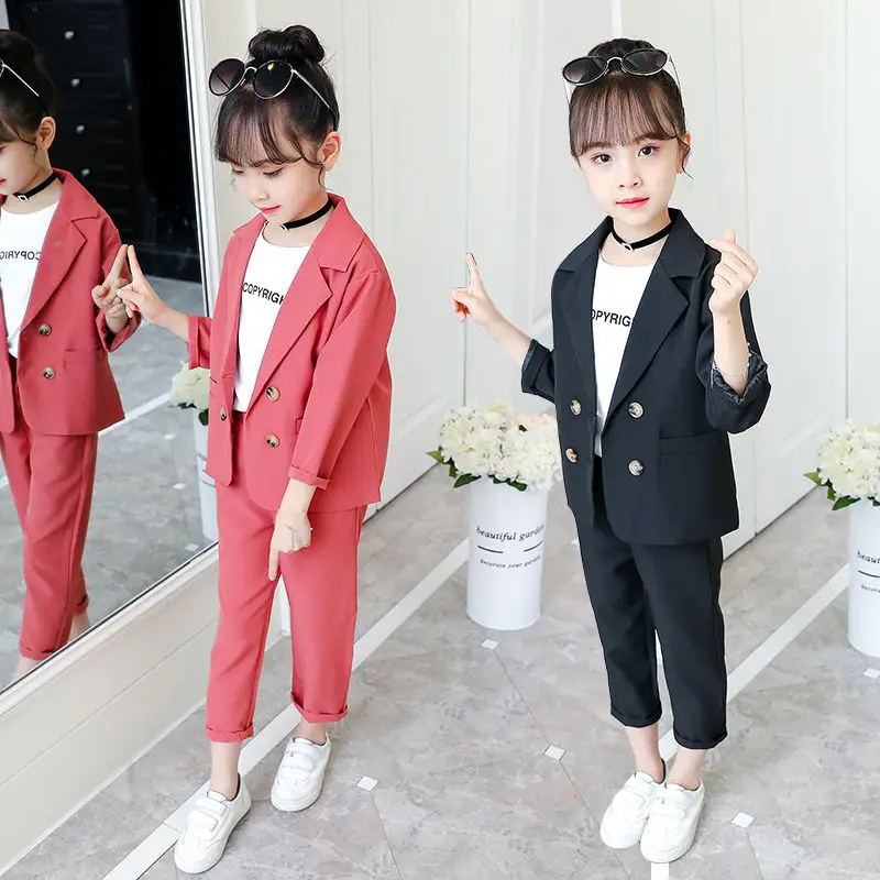 

Clothes For Girls Jacket + Pants 2PCS Kids Clothes teenage Girls Spring Autumn Children's Suit Set 6 8 10 12 14 Year