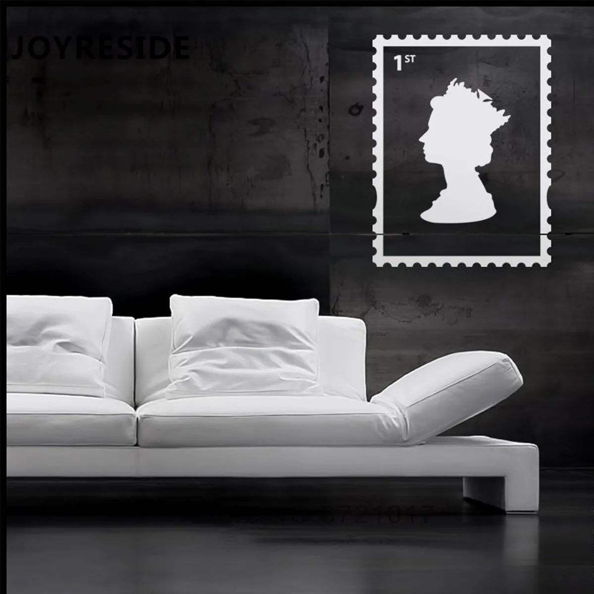 

JOYRESIDE Stamp Wall Decals Vinyl Stamp Wall Sticker British First Class Stamp Wall Decor Queen Elizabeth Home Livingroom WM167