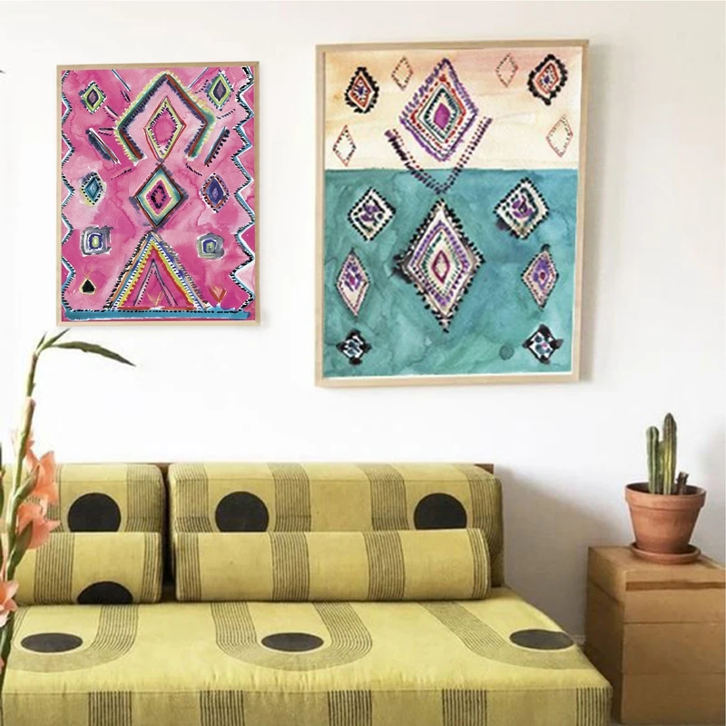 Home Decor HD Prints Nordic Style Abstract Geometry Painting Wall Art Canvas Pictures Poster Modular For Living Room