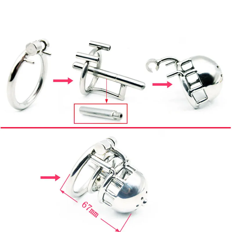 BLACKOUT New Stainless Steel Male Dual Use PA Chastity Device Penis Ring Cock Cage Adult Sex Toys Kidding Zone \