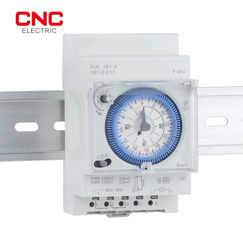 CNC SUL181d Time Relay Track Installation Mechanical Timer 220V 24-hour Industrial Time Control Switch