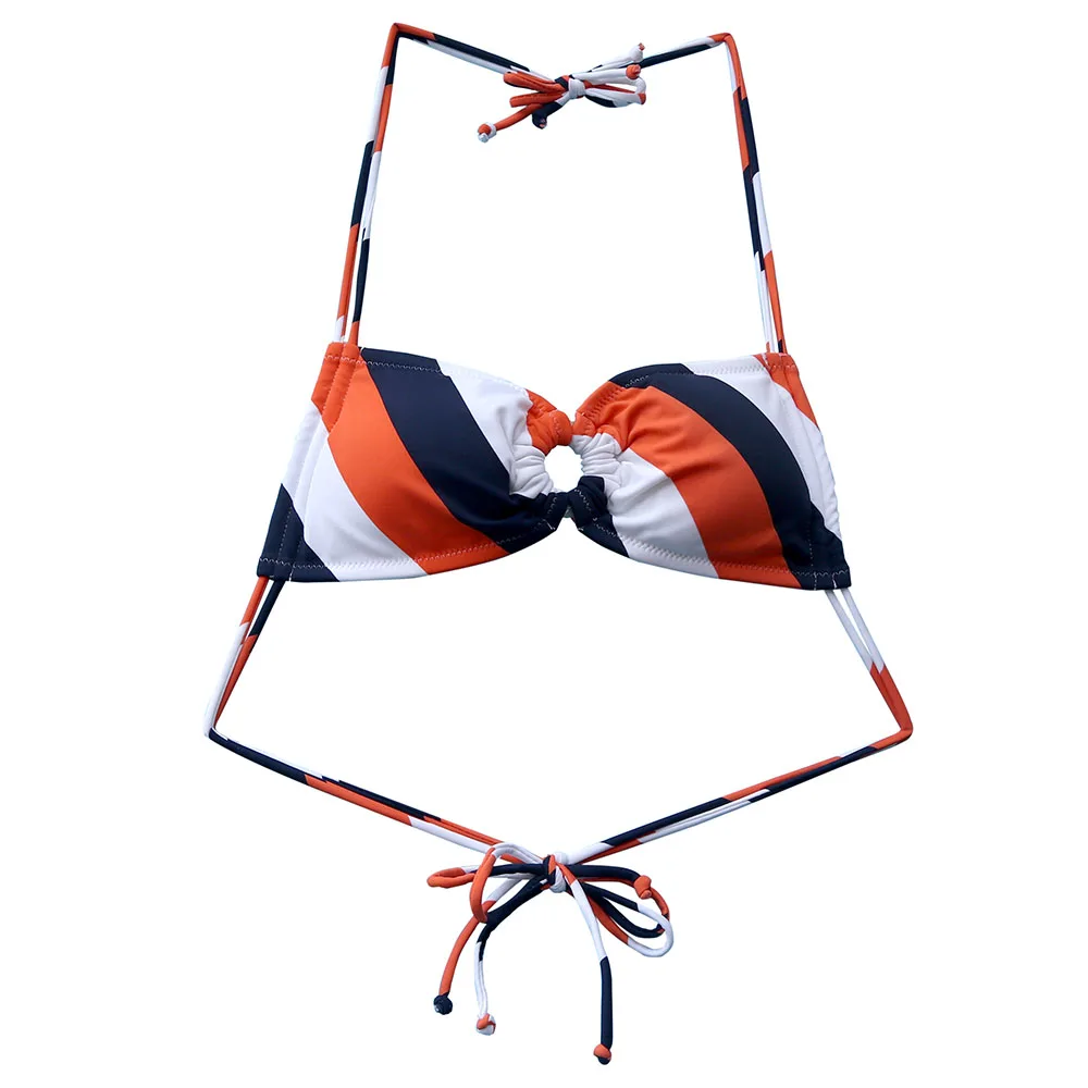 

The Bikini Top Women swimwear Beach Bathing Suit Orange Stripe Sexy bikinis Fringe Bandeau Swimsuit Lady