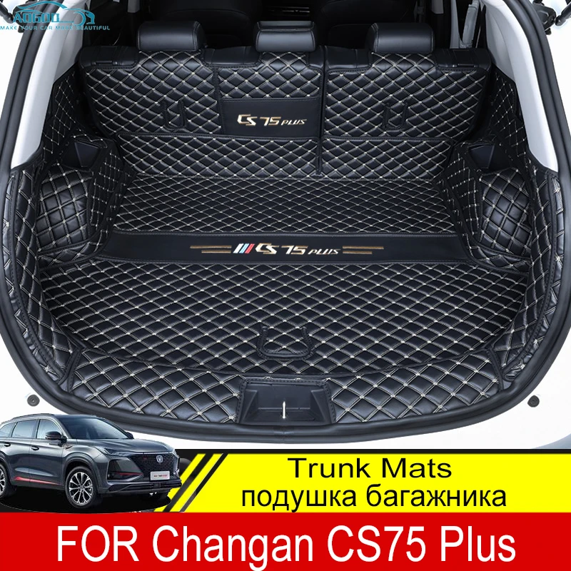 For Changan CS75 Plus 2023 2022 Custom Trunk Mats Leather Durable Cargo Liner Boot Carpets Superior Quality Accessories Interior