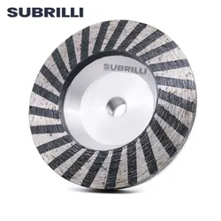 SUBRILLI 4 Inch Diamond Grinding Cup Wheel 100mm Resin Filled Aluminum Based Sanding Disc For Stone Granite Marble Concrete