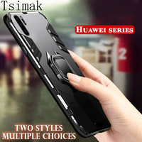 Ring Armor Case For Huawei P30 P20 Pro P40 Lite E Y5 Y6 2018 Y7 Y9 Prime 2019 Y6S Y8S Y9S Y5P Y6P Y7P Y8P Cover Phone Back Coque