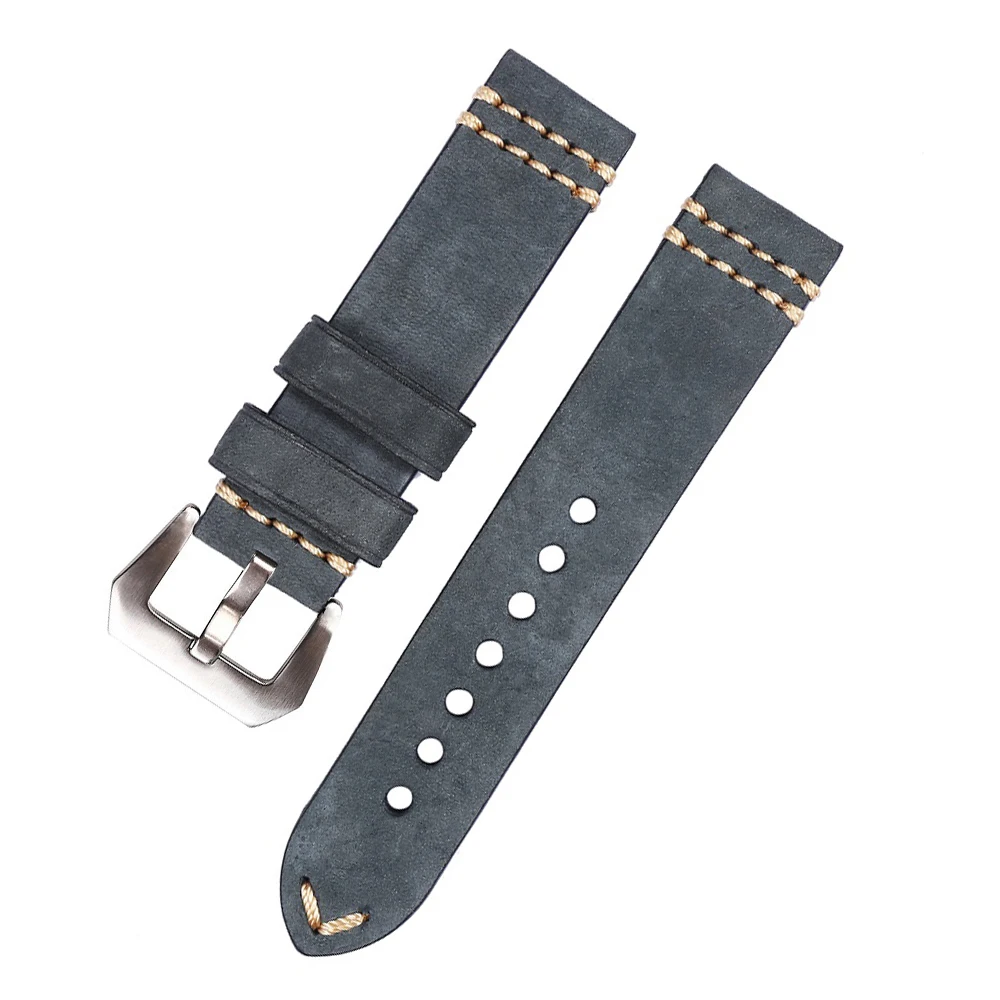 Leather Watch Strap For Watch GT2 46mm Handmade Watchband 20mm 22mm Red Blue Genuine Leather Bracelet for Watch High quality