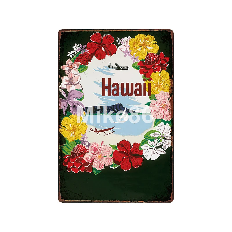 [ Mike86 ] HAWAII HAVANA ISRAEL INDIA Mexico Brazil Metal Sign Vintage Store Retro City Travel Painting Art 20*30 CM LT-1933