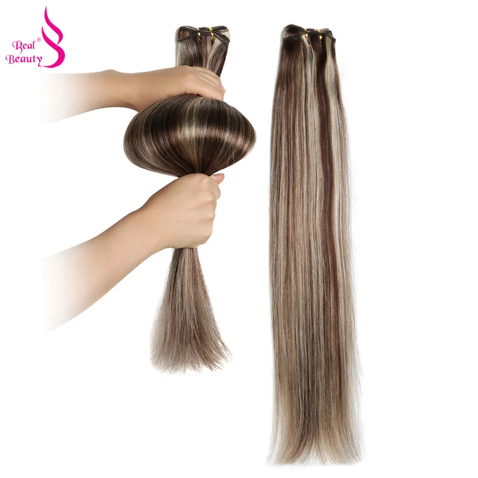 Real Beauty Brazilian Straight Hair 613 Bundles 100% Human Hair Weaving Platinum Blonde Color Bundles Remy Ombre Hair Extensions