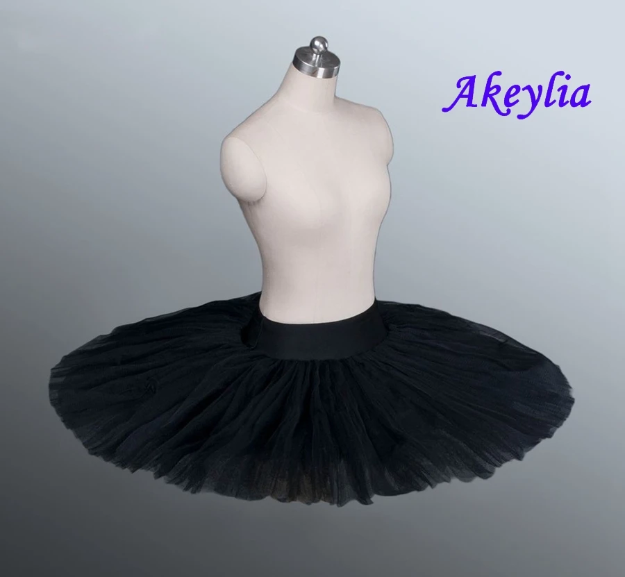 Tutu di mezza balletto professionale in Tulle nero Tutu di balletto professionale Pancake pratica prova piatto di balletto mezzo Tutu