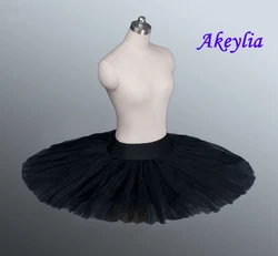 Firm Tulle Black Professional Half Ballet Tutu Professional Ballet Tutus Pancake Practice Rehearsal Platter Ballet Half Tutus