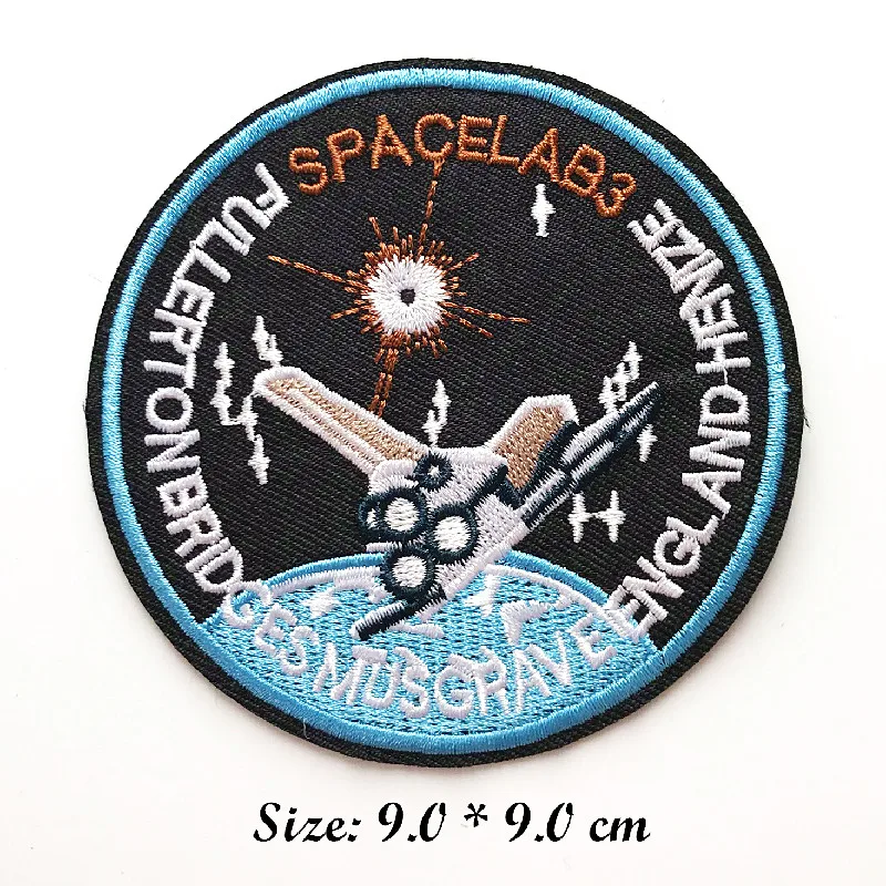 Space Airplane Rockets Patches Embroidered Iron On Embroidered Sew on Applique Logo Patch Stripe Badges For Clothes Bag DIY