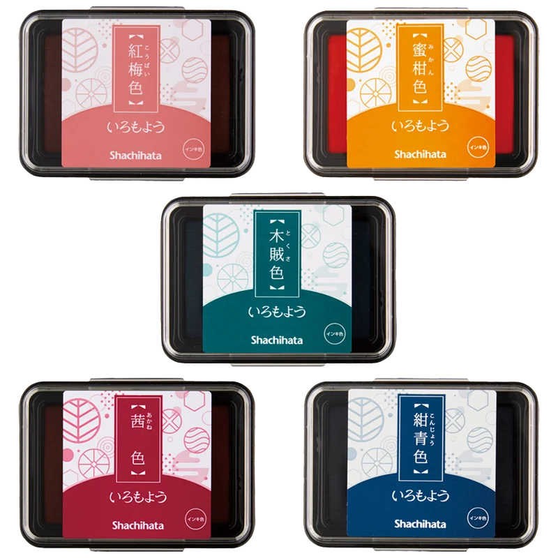 1pc Shachihata Limited Ink Pads 5 colors Oily Ink Decorative scrapbook photo album diary Stamp DIY tools Cute Craft Ink Pads