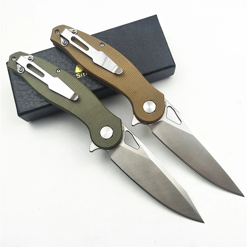 Sitivien ST301 14C28N Blade Folding Knife Micarta Handle Outdoor Camping Pocket Flipper EDC Survival Hunting Knife Tool