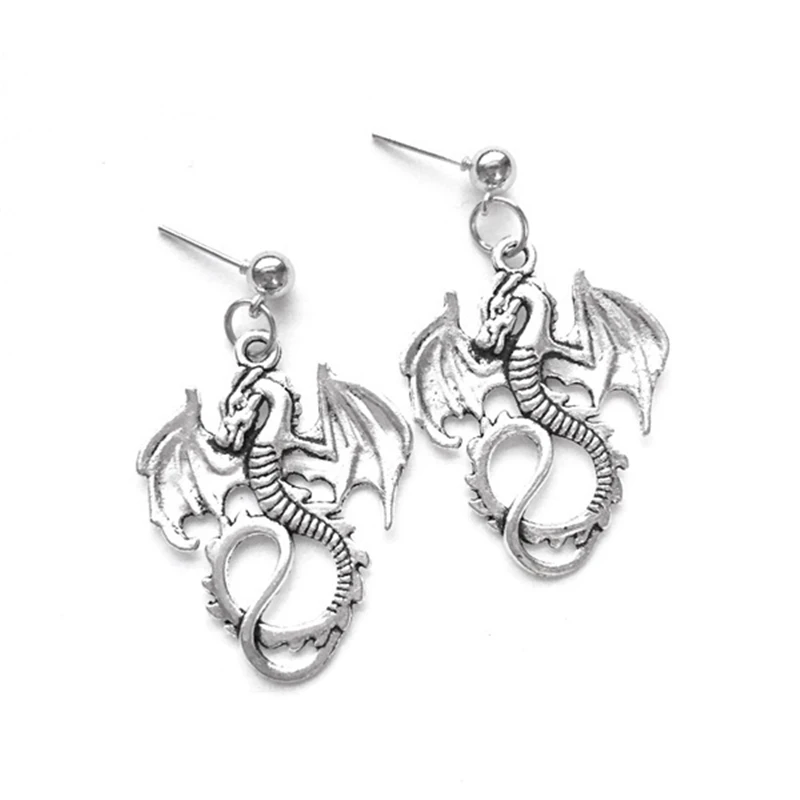 Antique Silver Color Dragon Stud Earrings Stud Earrings