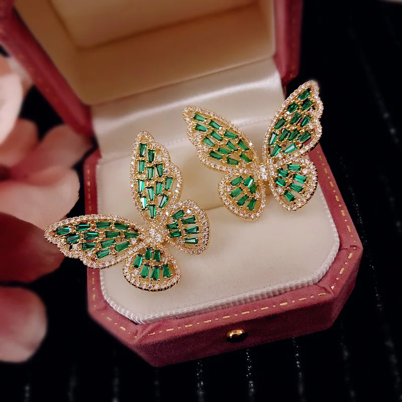 

Серьги-гвоздики для женщин, однотонные серебряные иглы 925, кубический цирконий, бабочка, высококачественный аксессуар, ювелирные изделия, Прямая доставка