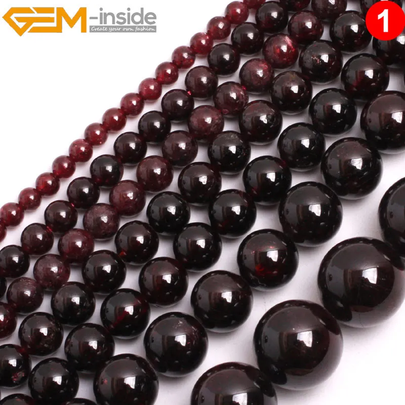 2MM-15MM Natural Garnet Stone Dark Red Garnet Round Beads Loose Beads For Jewelry Making Bead Strand 15 Inches Whlolesale