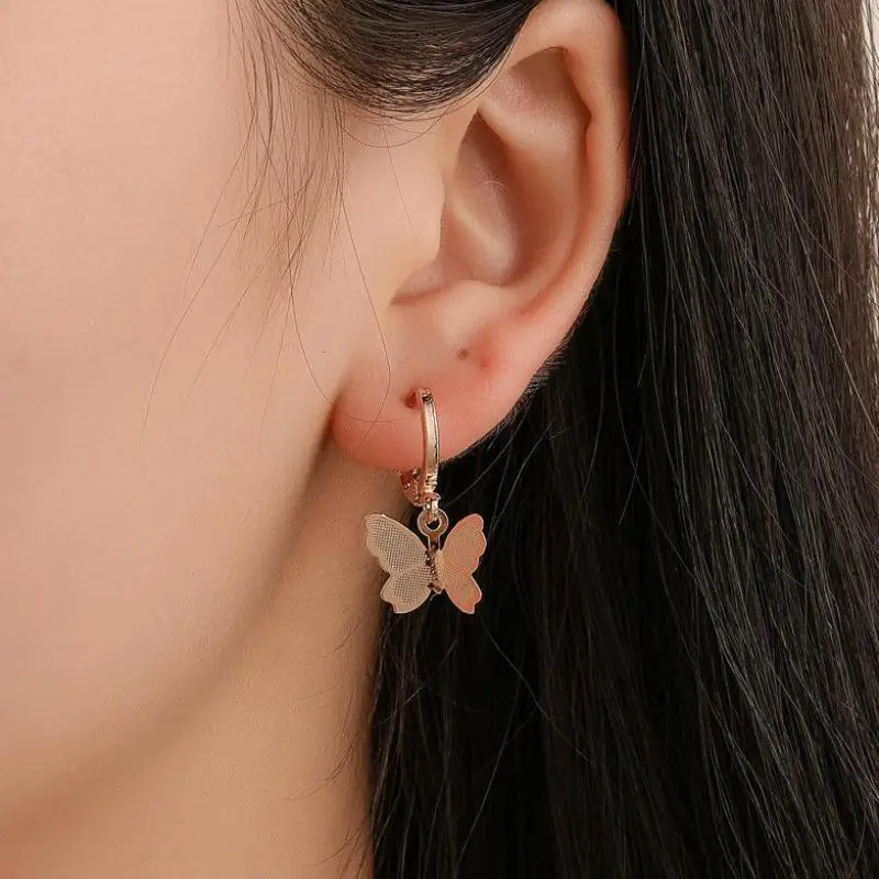 New Personality Wild Geometric Earrings Women\'s Butterfly Simple Temperament Earrings Jewelry Wholesale And Retail Oorbellen