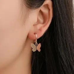 New Personality Wild Geometric Earrings Women's Butterfly Simple Temperament Earrings Jewelry Wholesale And Retail Oorbellen