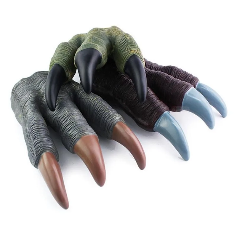 Dinosaur Claw Gloves Cosplay Jurassic Play Model Halloween Werewolf Trick Children Toys Kids Party Gift Prop Hands Q4H5