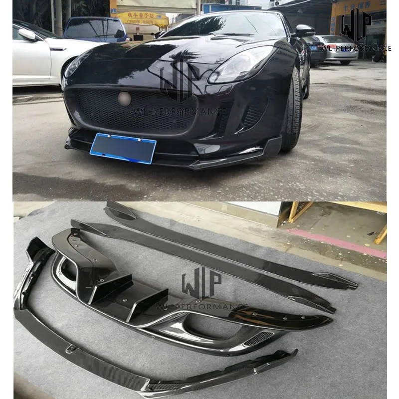 

F-type 3.0 Carbon Fiber Auto Car Body Kits Rear Diffuser Side Skirts Front Lip Car Styling for Jaguar F-type 2016-up